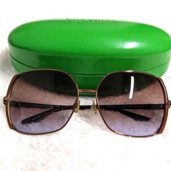 Host Pick - Authentic Kate Spade Square Brown Metal Frame Sunglasses - Picture 5 of 10